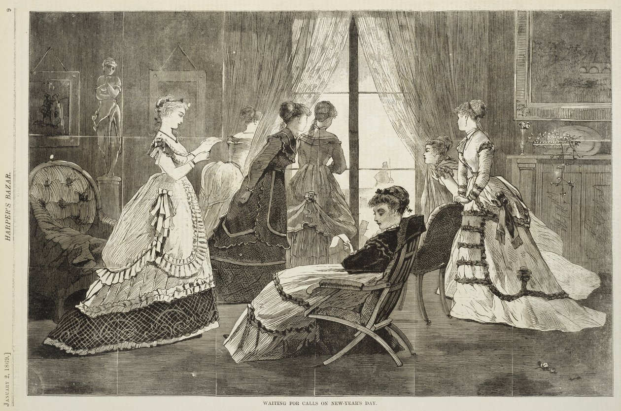 Warten auf Anrufe am Neujahrstag, 2. Januar 1869 von Winslow Homer