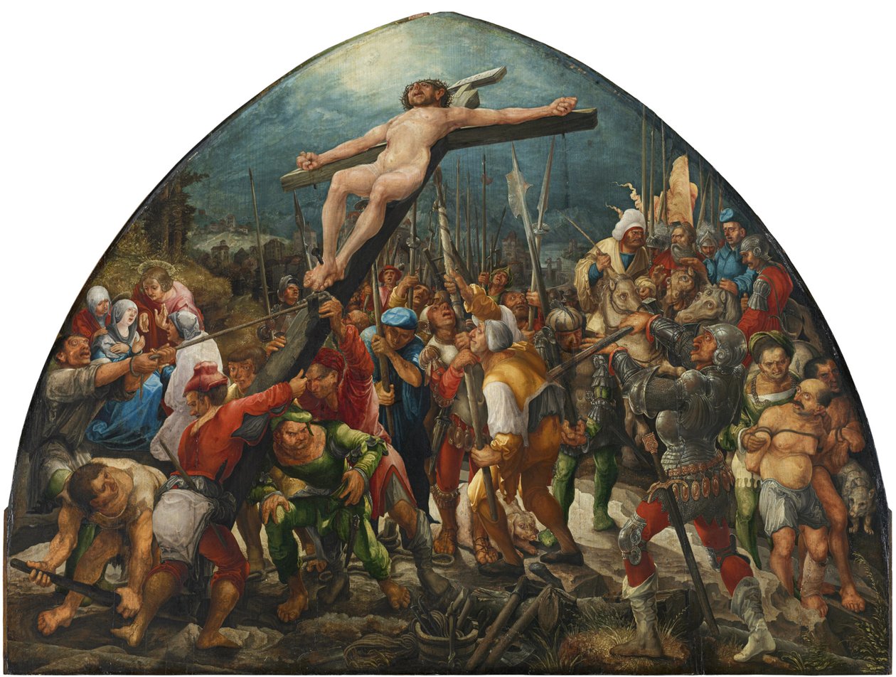 Die Kreuzaufrichtung, ca. 1525 von Wolf Huber
