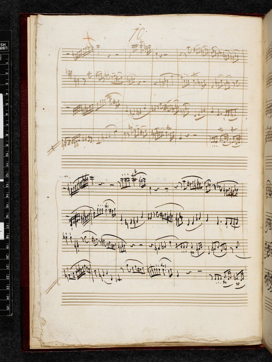 Adagio und Fuge in C-Moll, K. 546, Add. 28996, f.7v von Wolfgang Amadeus Mozart
