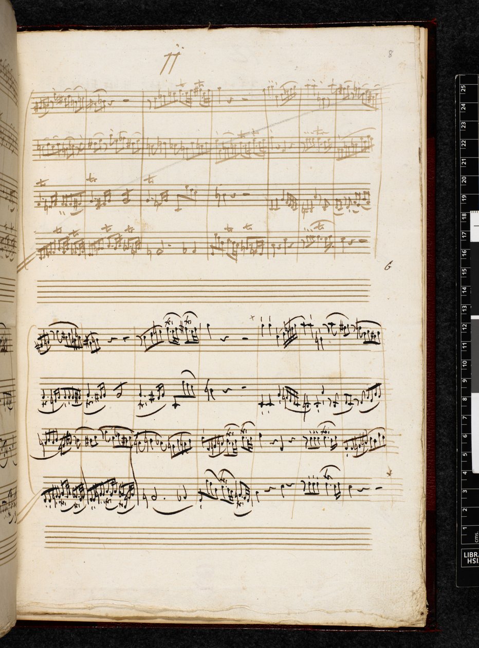 Adagio und Fuge in c-Moll, K. 546, Add. 28996, f.8r von Wolfgang Amadeus Mozart