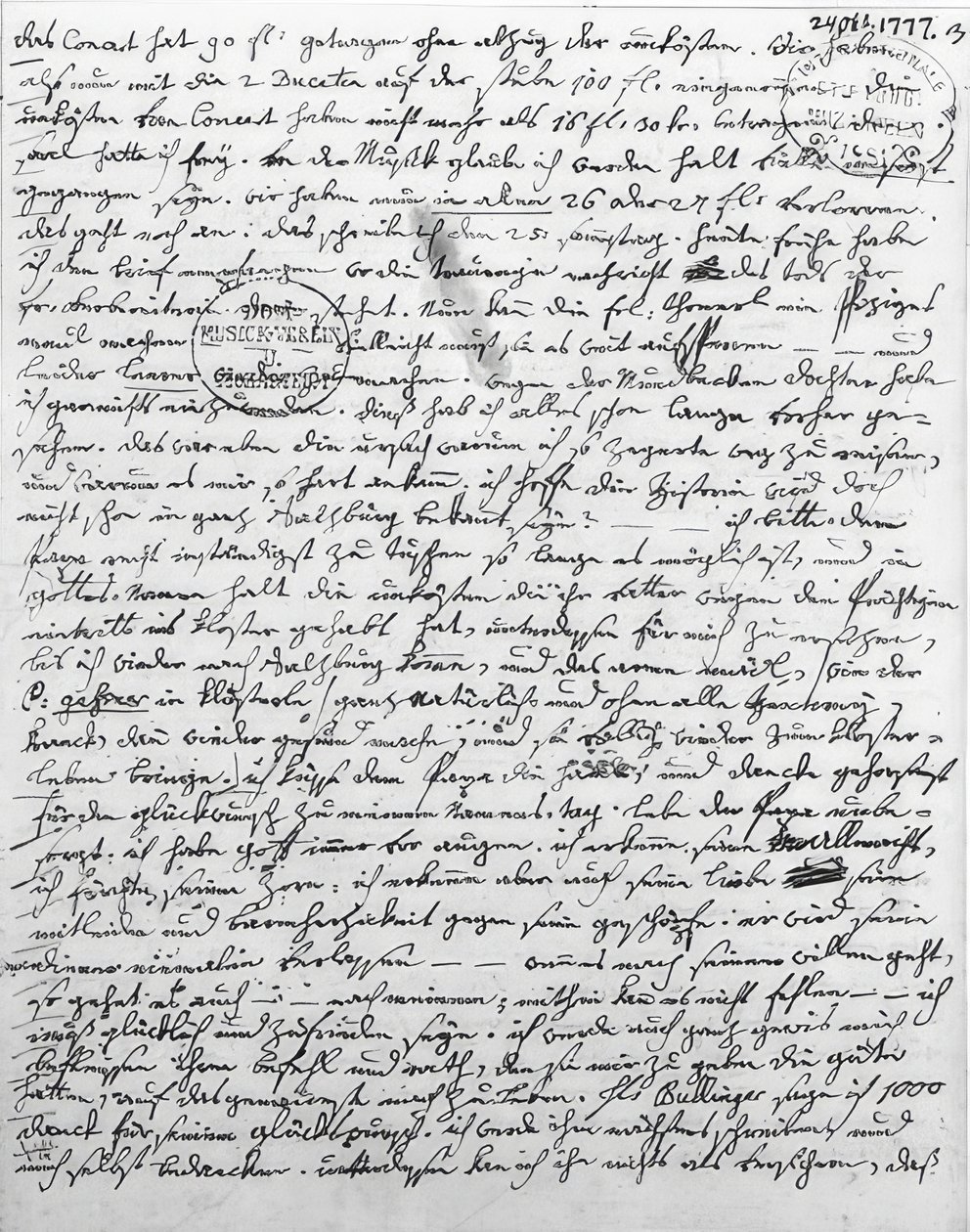 Brief von W. A. Mozart von Wolfgang Amadeus Mozart