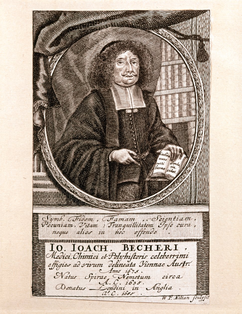 Porträt von Johann Joachim Becher von Wolfgang Philipp Kilian
