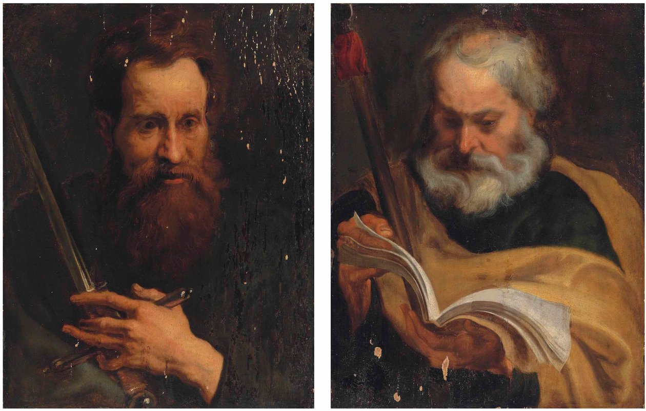 Anhänger der Apostel Heiliger Paulus und Heiliger Thomas von Workshop of Anthony van Dyck
