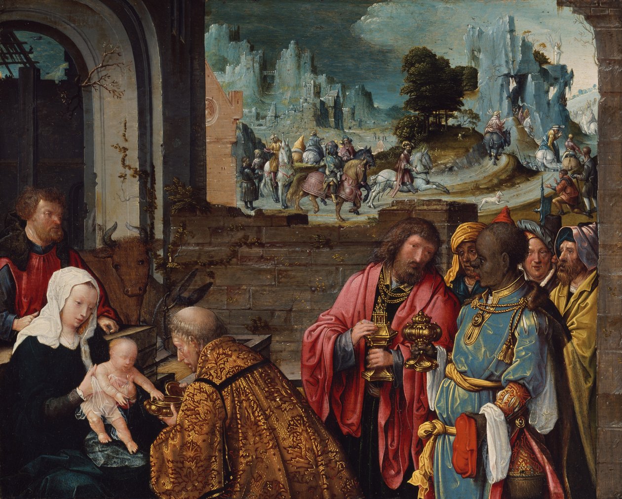 Die Anbetung der Könige von Workshop of Cornelis Engebrechtsz.