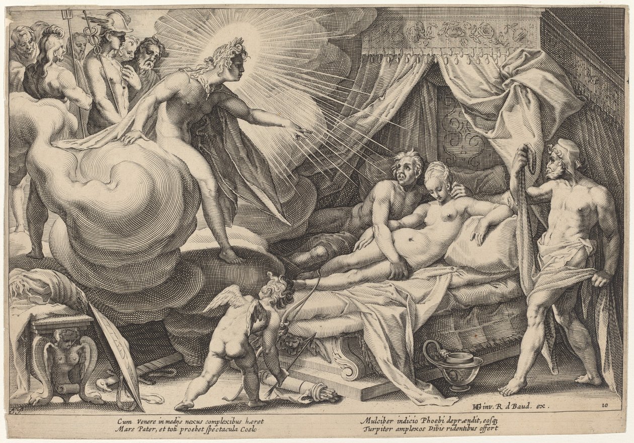 Mars und Venus überrascht von Workshop of Hendrick Goltzius, after Hendrick Goltzius