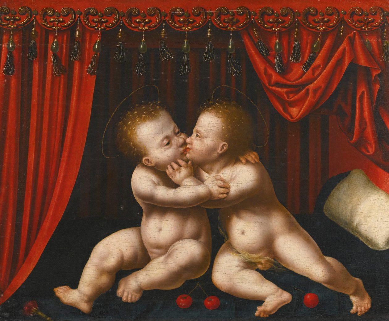 Christus und Johannes der Täufer als Kinder von Workshop of Joos van Cleve