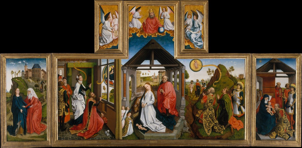 Die Geburt Christi, Mitte des 15. Jahrhunderts von Workshop of Rogier van der Weyden