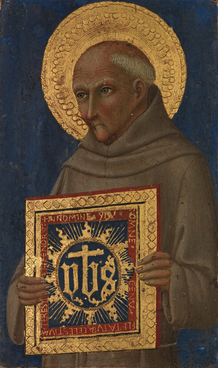 Heiliger Bernardino, ca. 1460-70 von Workshop of Sano di Pietro