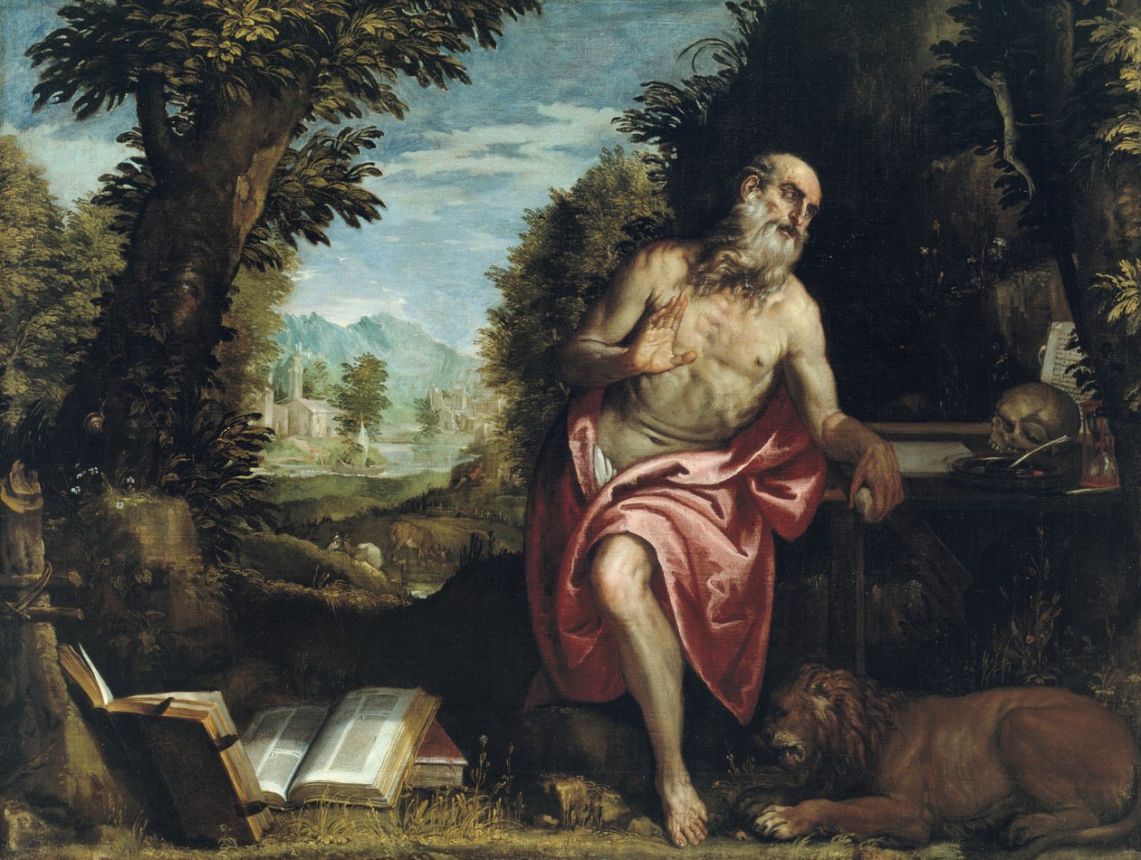 Heiliger Hieronymus in der Wildnis, 1585-90 von Workshop of Veronese