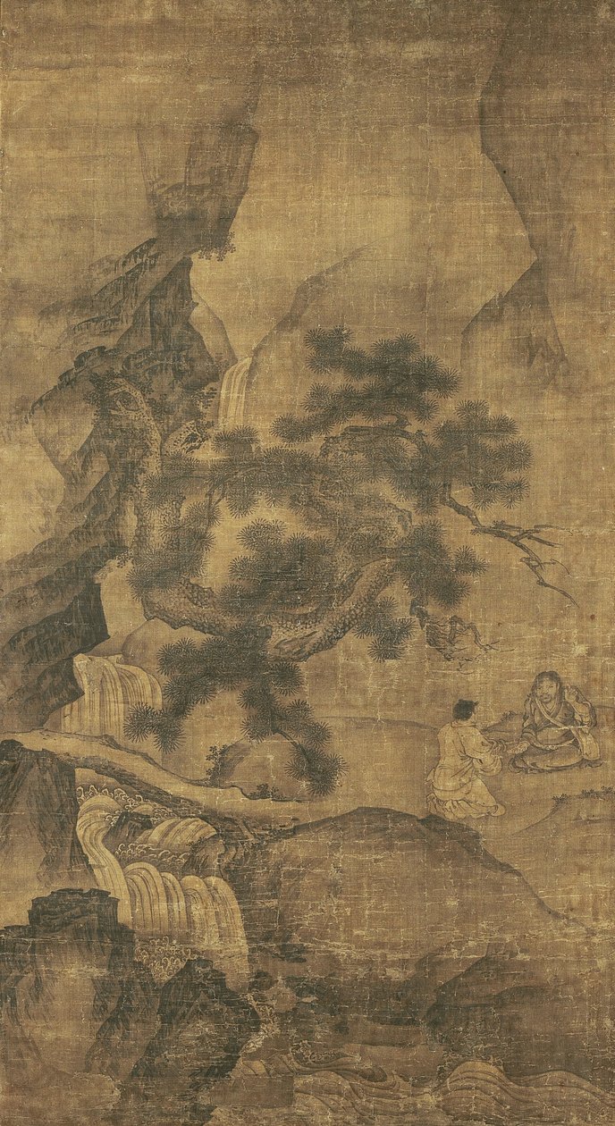 Li Tieguai lehrt in einem Kiefernwald, Yuan-Dynastie von Yan Hui