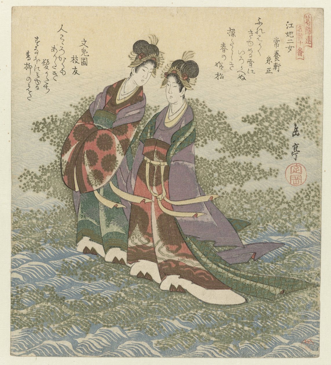 Die zwei Flussprinzessinnen von Yashima Gakutei