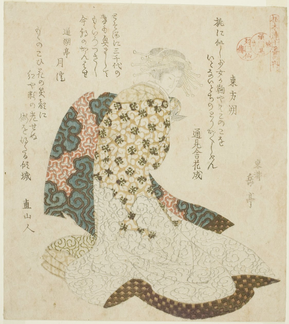 Dongfang Shuo, aus der Serie "Leben der taoistischen Unsterblichen parodiert von Kurtisanen - Eine Serie von sieben" von Yashima Gakutei