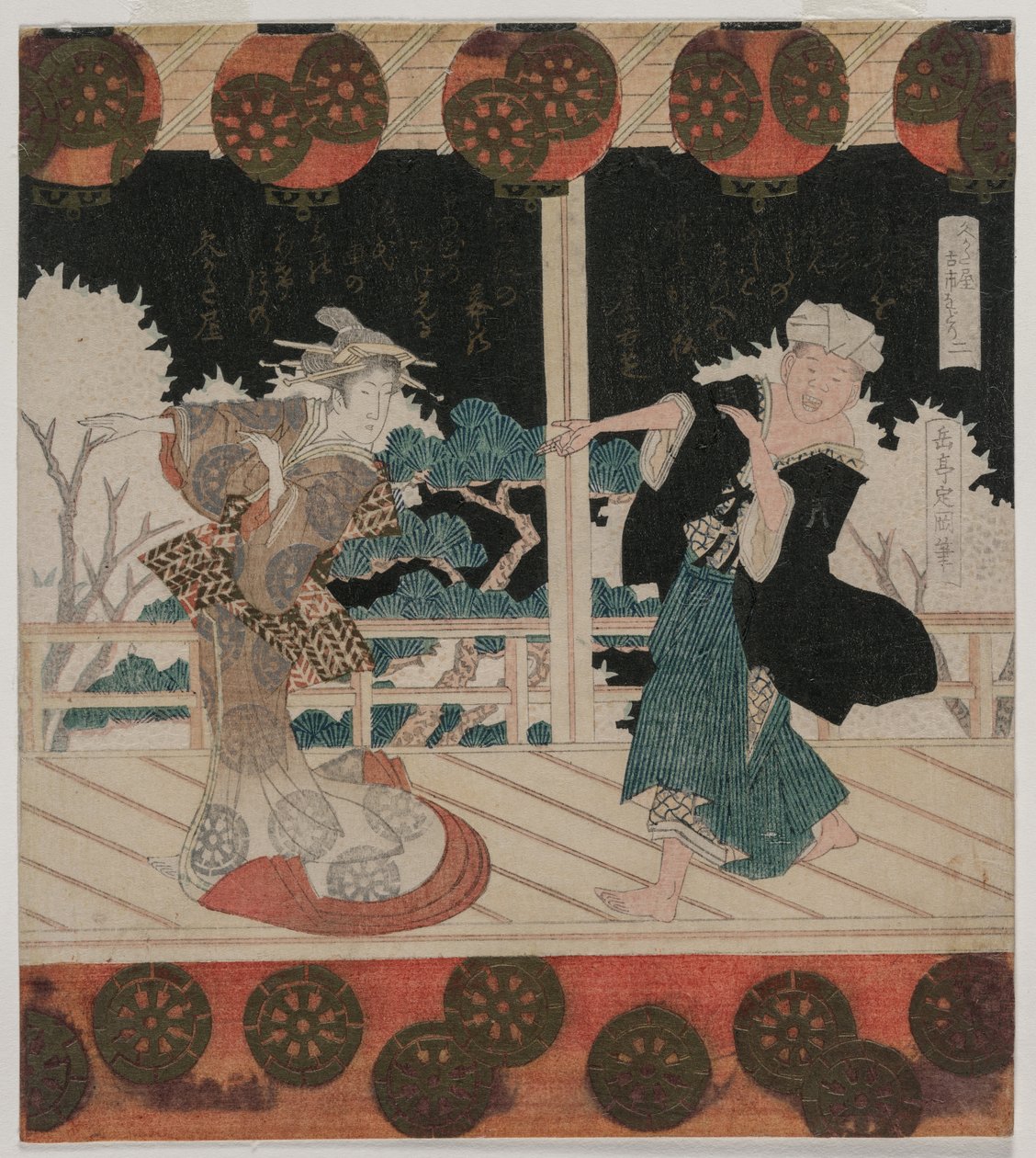 Der Tanz in Furuichi für die Hisagataya-Gruppe, Mitte der 1820er Jahre von Yashima Gakutei