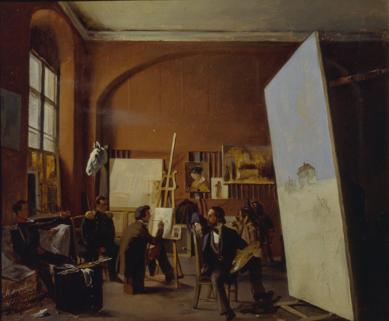 Atelier des Malers Graf Vasily Maksutov, 1858 von Yevgraf Semyonovich Sorokin