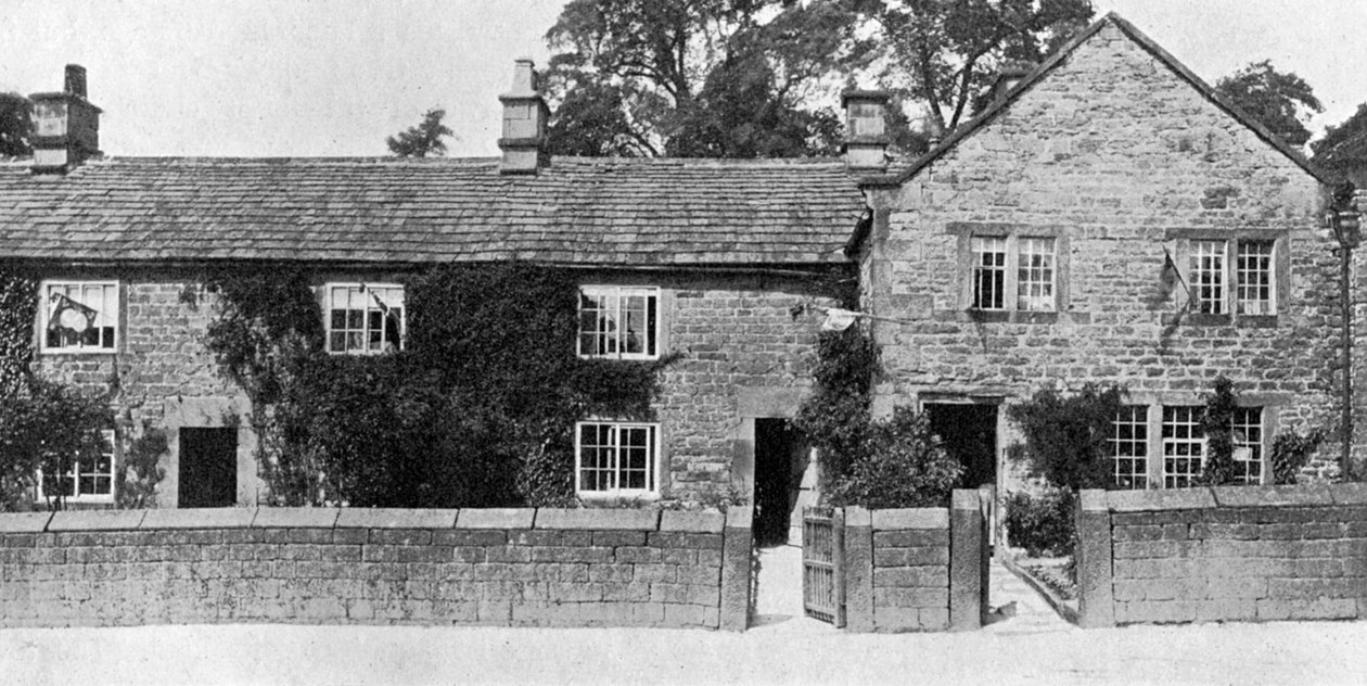 Häuser in Eyam, wo die Große Pest ausbrach, Derbyshire von York and Son