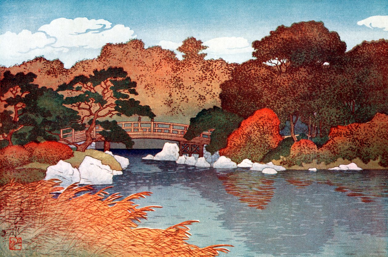Herbst im Hundert-Blumen-Garten in Muko-Jima, ca. 1900-1950 von Yoshida Hiroshi