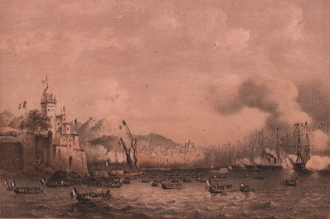 Ankunft von Kaiser Napoleon III. in Genua, Ligurien von William Walcutt