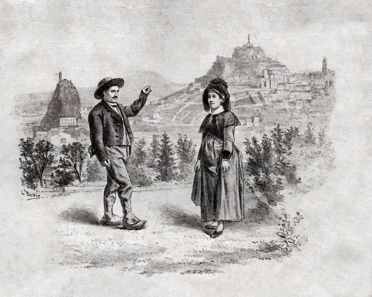 Auvergnats tanzen den Stuffing in Puy en Velay, Frankreich. um 1900 (Gravur) von . .