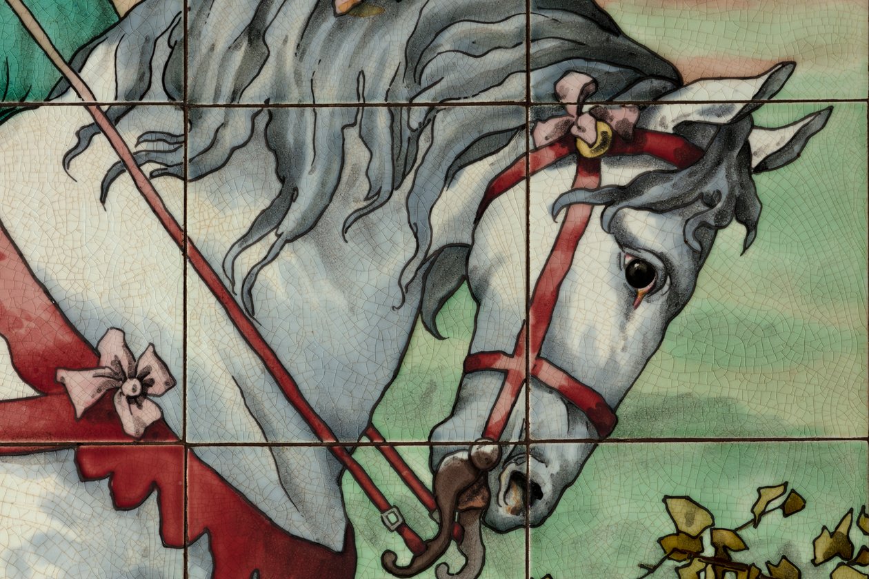 Innenansicht, Fliesenpaneel, zweites Paneel (Detail) von . .