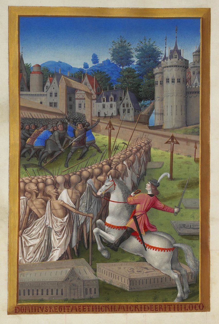Les Très Riches Heures des Herzogs von Berry, Folio 90v - Der Reiter des Todes von Unbekannt 2321