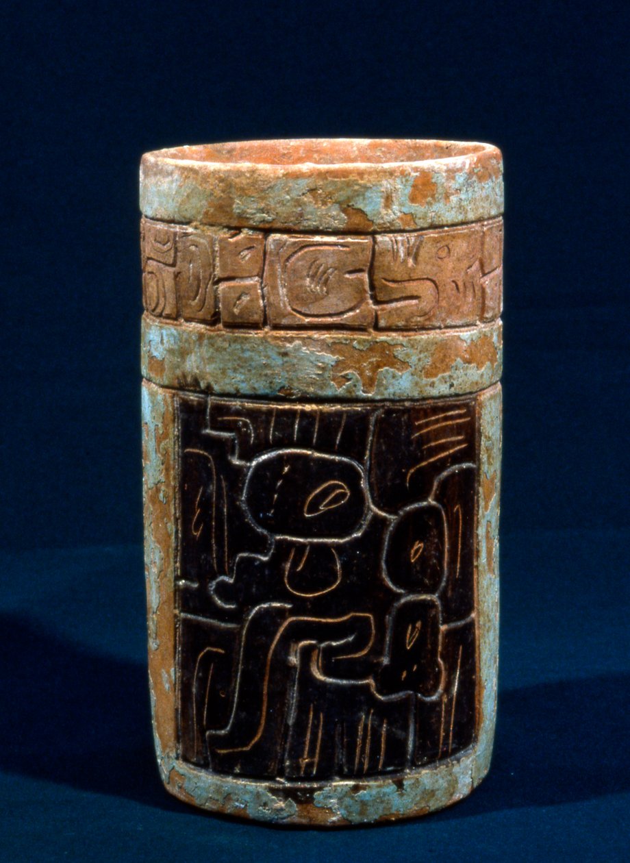Maya-Bestattungsgefäß aus Tikal, Peten, Guatemala, Klassische Periode, ca. 300-900 n. Chr. (Keramik) von Hippolyte Lalaise Devéria