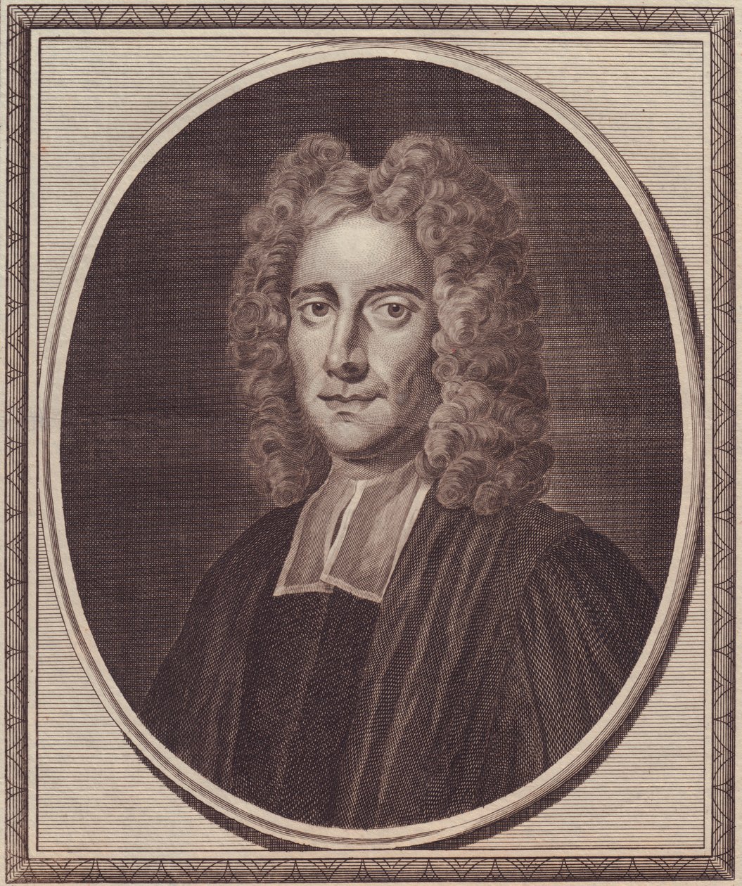 Porträt des englischen Philosophen Samuel Clarke (1675-1729), Kupferstich von John Goldar (1729-1795) nach einem Gemälde von Gibson von William Walcutt