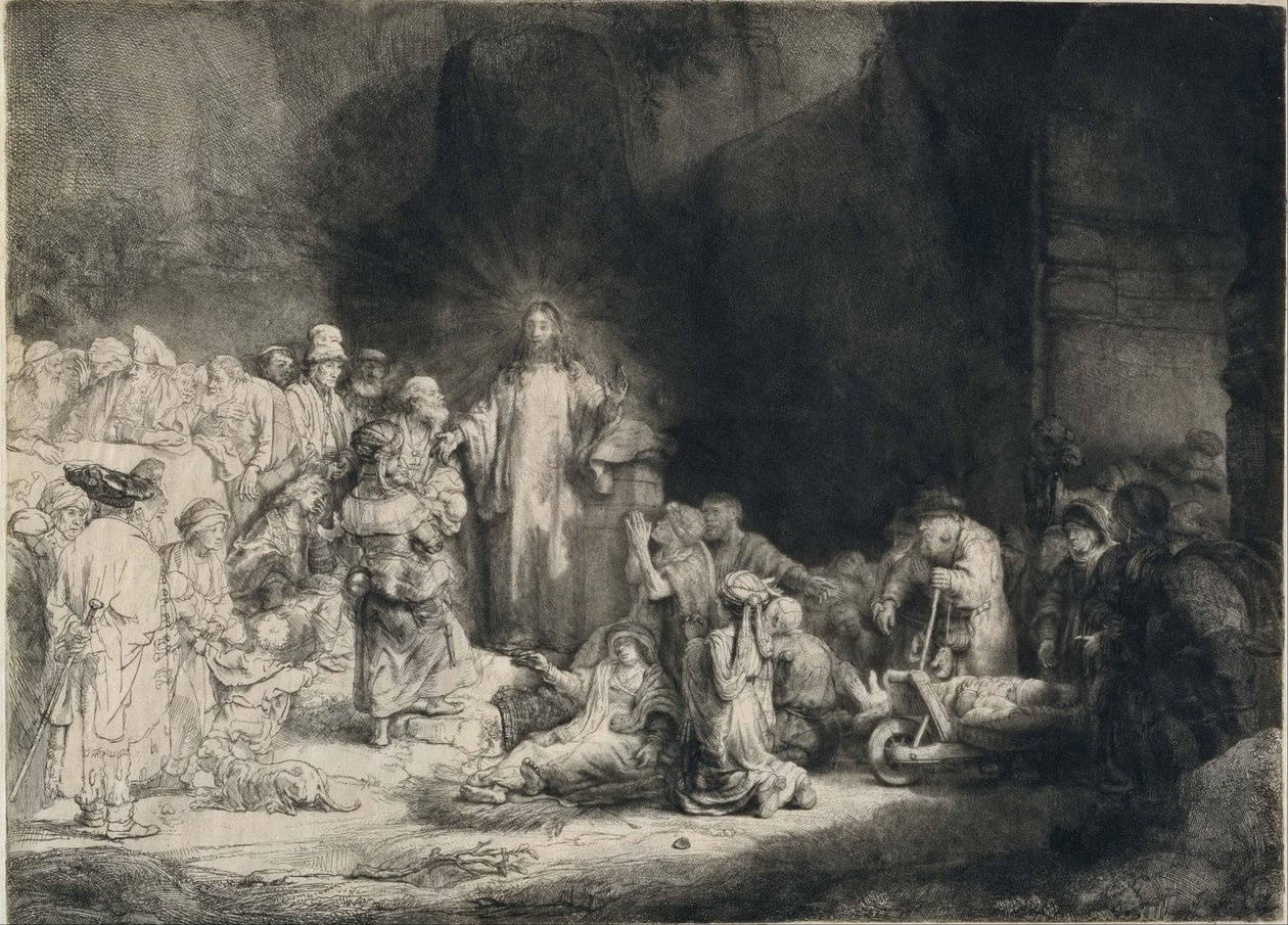 Christus mit den Kranken um sich, empfängt kleine Kinder (Der 