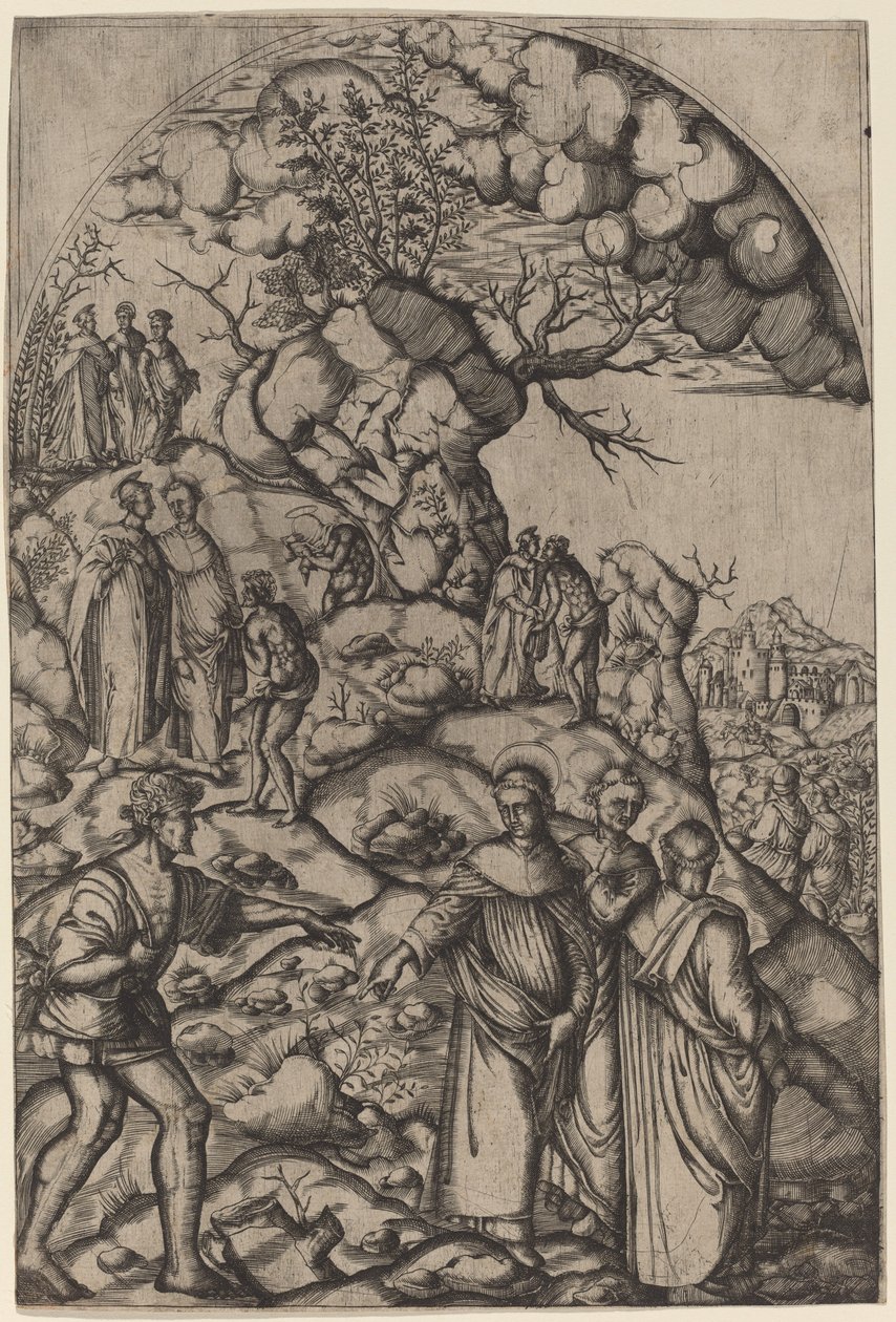 Heiliger Filippo Benizzi heilt einen Bettler von after Andrea del Sarto