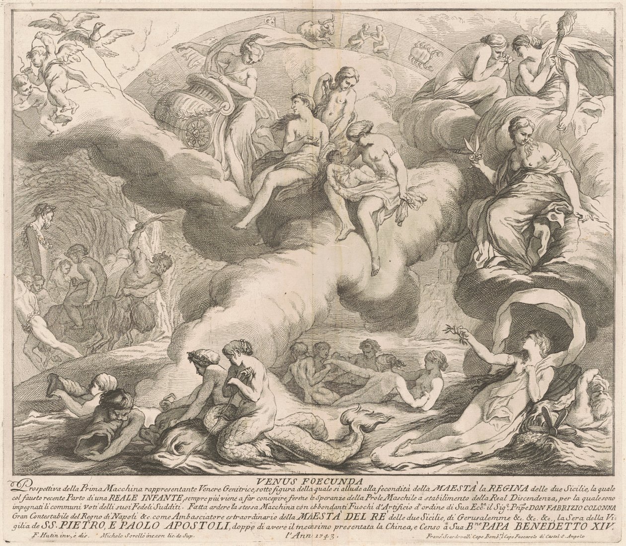 Die Prima Macchina für die Chinea von 1743: Venus Genetrix von after François Hutin Miguel de Sorellò