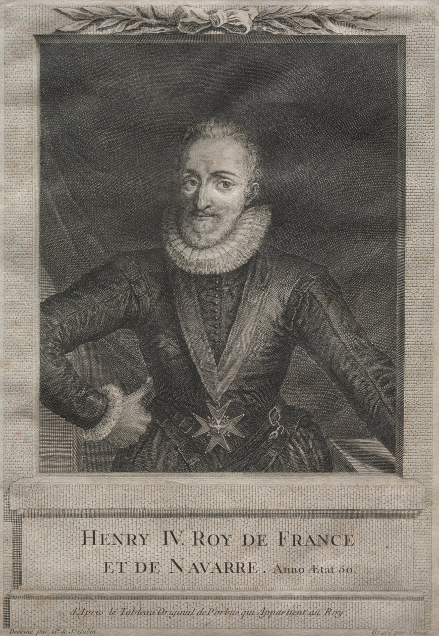 Heinrich IV., König von Frankreich von after Gabriel de Saint Aubin