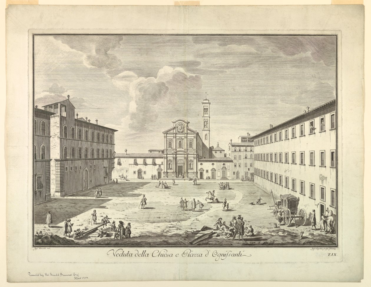 Ansicht von Florenz, Platte aus "Scelta di XXIV Vedute delle principali contrade, piazze, chiese, e palazzi della Città di Firenze" von after Giuseppe Zocchi