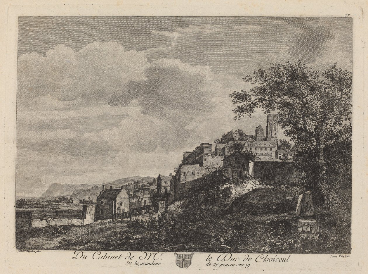 Ansicht einer Hügelstadt von after Jan van der Heyden Jeanne Deny