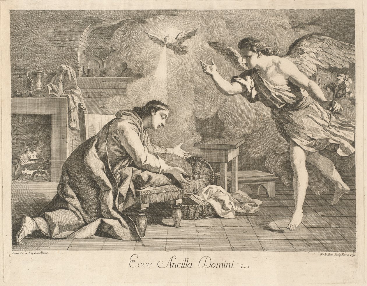 Die Verkündigung von after Jean François de Troy Jean Baptiste Hutin
