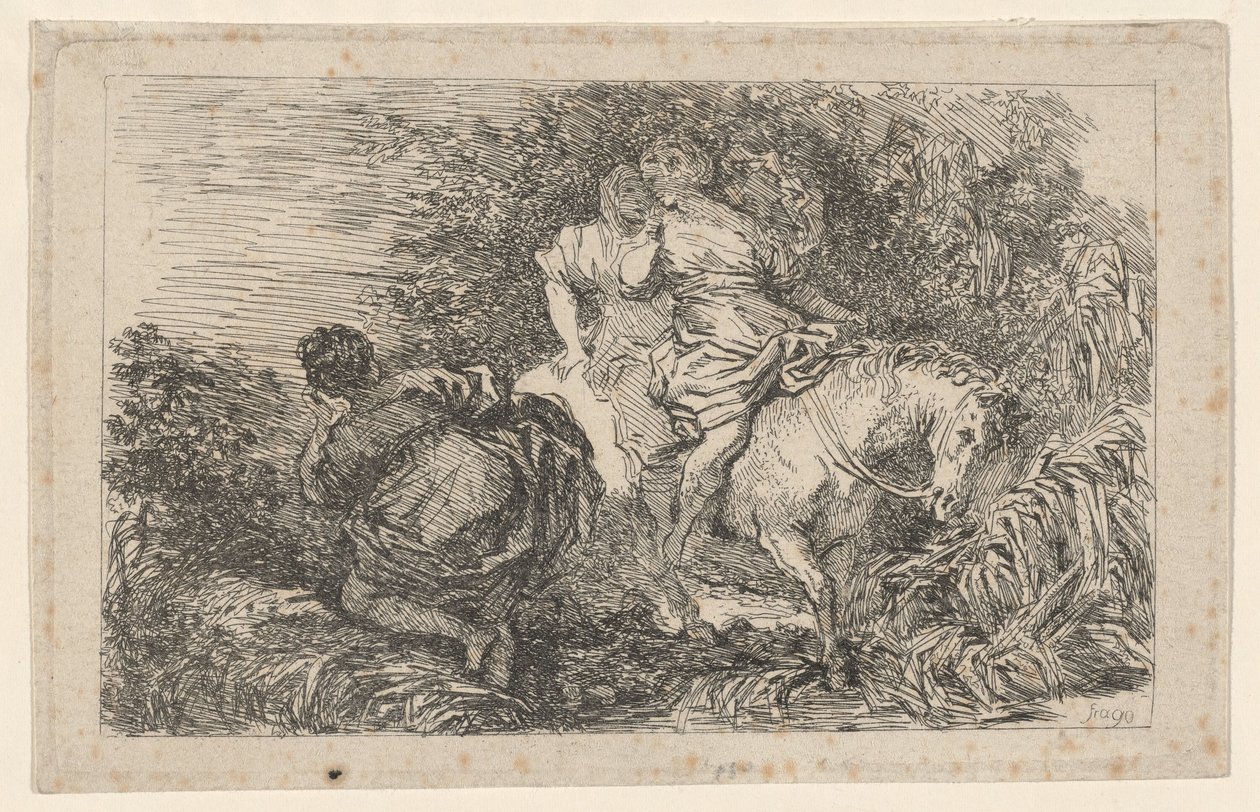 Die Flucht der Cloelia von after Livio Mehus Jean Honoré Fragonard