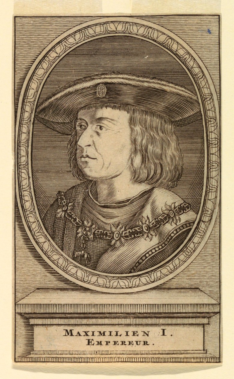 Porträt von Maximilian I. (1459-1519) von after Lucas van Leyden