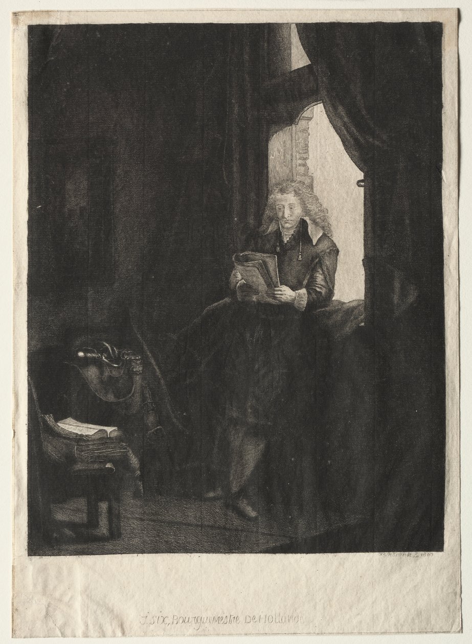 Porträt von Jan Six von after Rembrandt van Rijn