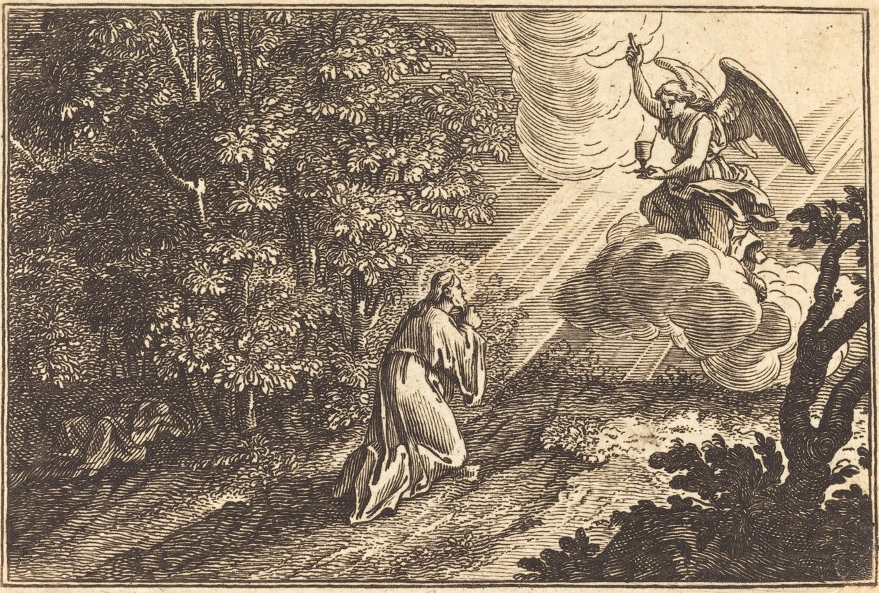 Christus betet am Ölberg von after Sébastien Le Clerc I