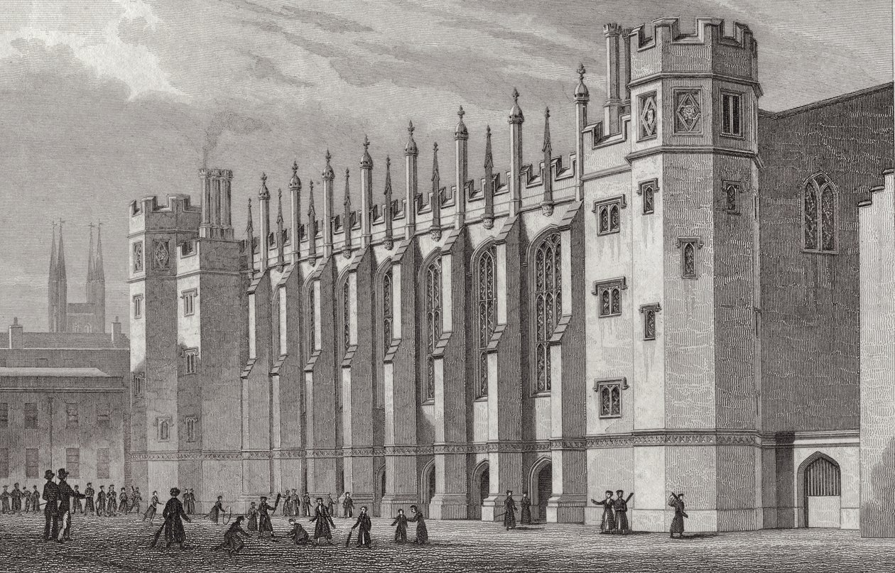 Die neue Halle, Christs Hospital, 1828 von Thomas Hosmer after Shepherd