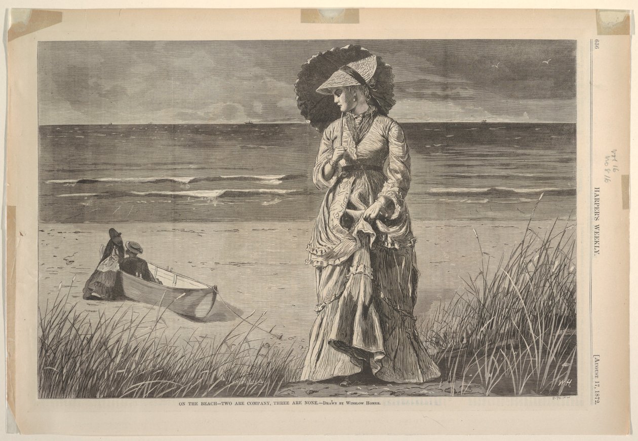 „Am Strand, zwei sind Gesellschaft, drei sind keiner“ von after Winslow Homer