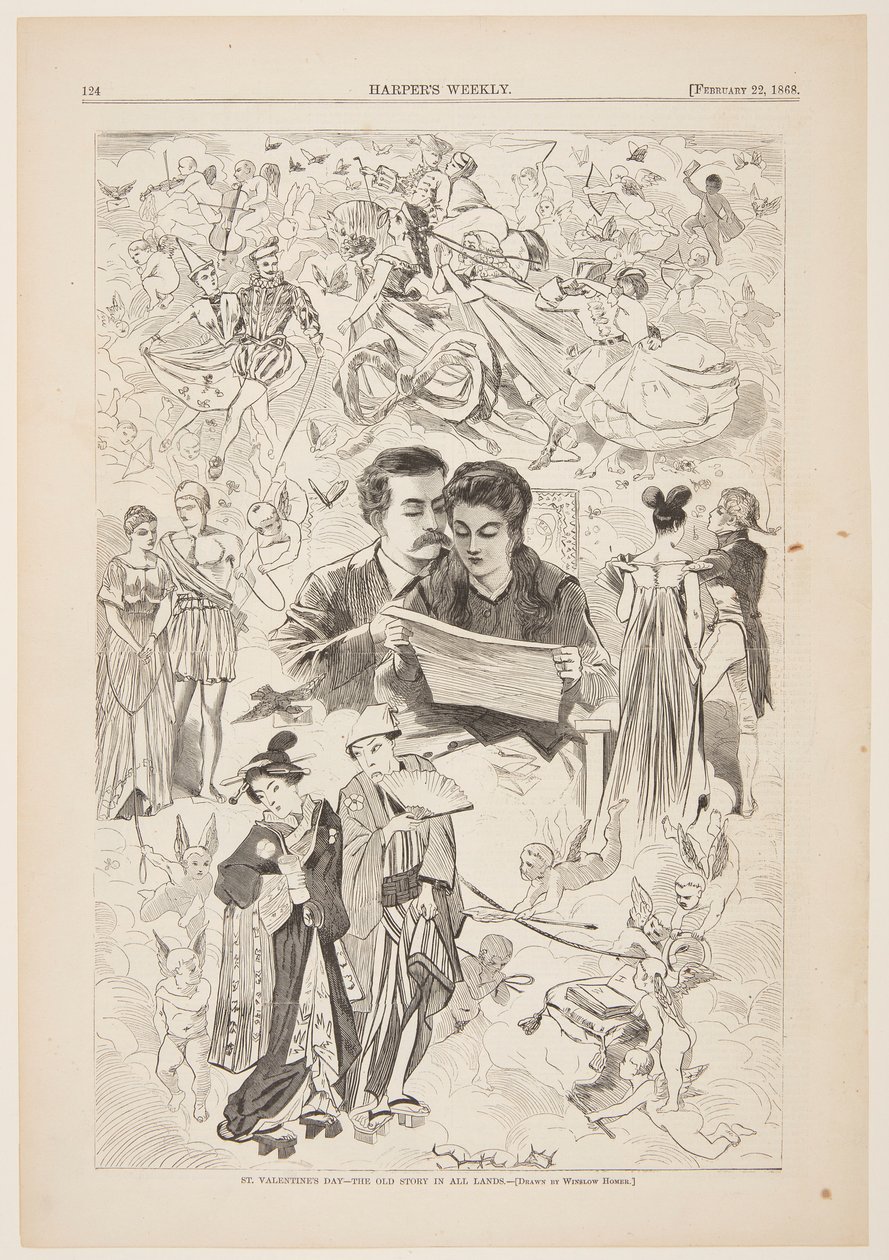 Valentinstag – Die alte Geschichte in allen Ländern von after Winslow Homer