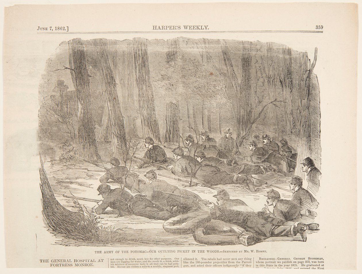 Die Armee des Potomac – Unser Außenposten im Wald von after Winslow Homer