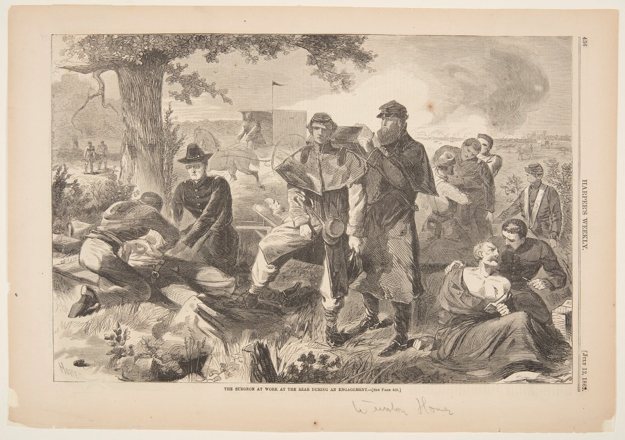 Der Chirurg bei der Arbeit im Hinterland während eines Gefechts von after Winslow Homer