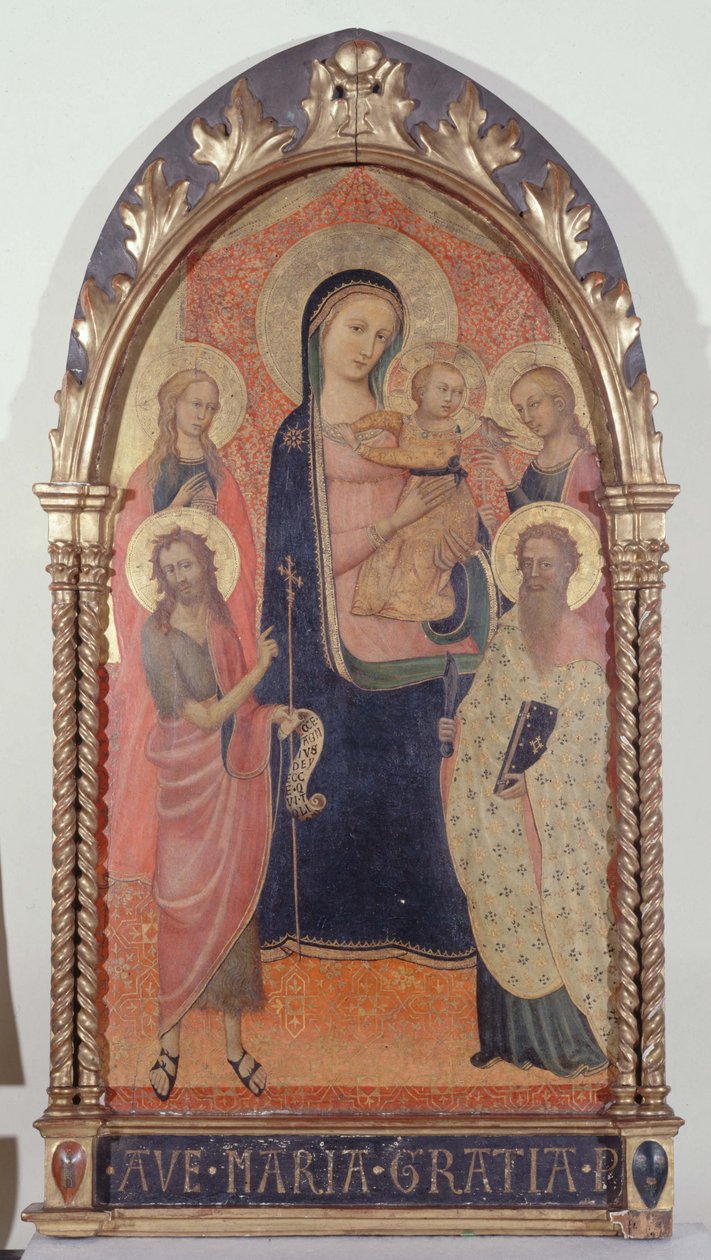 Jungfrau mit Kind mit Johannes dem Täufer, Bartholomäus, Maria Magdalena und Margarete von anonymous 