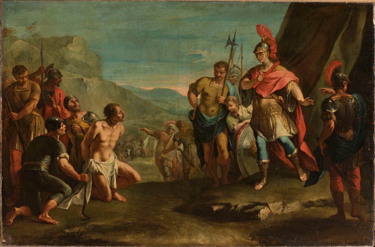 Mörder des Darius vor Alexander (König Porus und Alexander der Große) von anonymous 