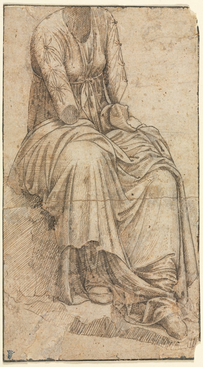 Kopie einer römischen Statue einer sitzenden Frau von circle of Domenico Ghirlandaio