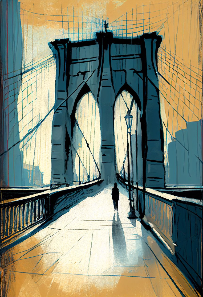 Abstrakte Skizze der Brooklyn Bridge von F. Abderrahim