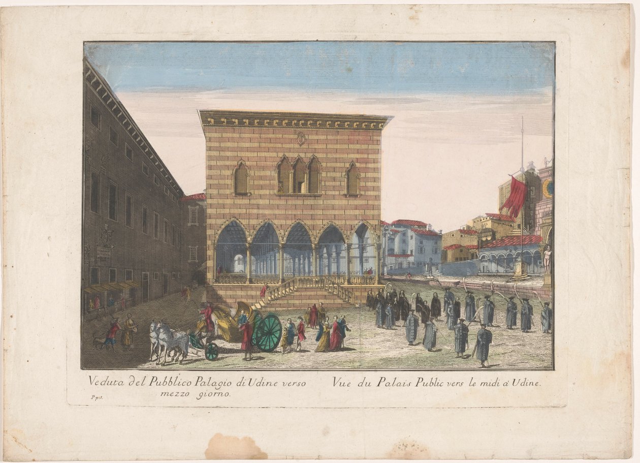 Blick auf das Rathaus von Udine von familie Remondini (attributed to)