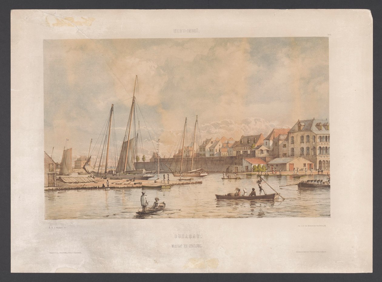 Waaigat und Stadtmauer von Willemstad von jonkheer Jacob Eduard van Heemskerck