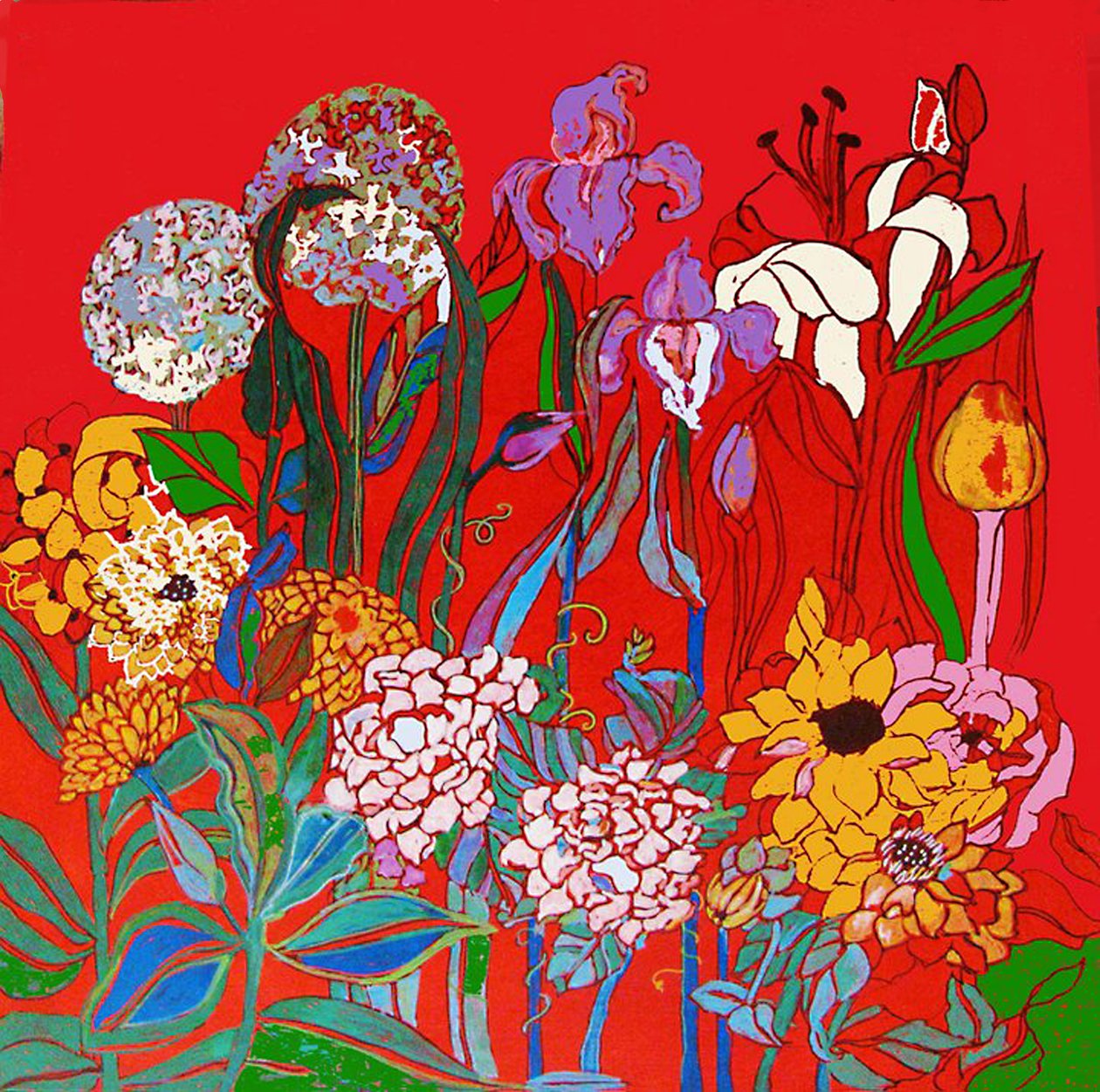 Blumen in Adianas Garten, 2016 von linda arthurs