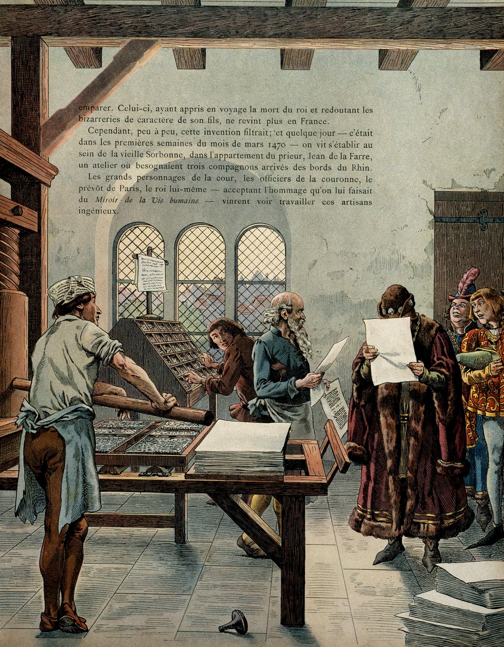 Geschichte Frankreichs im Mittelalter: König Ludwig XI. der Kluge (1423-1483) förderte das Wachstum der Druckindustrie von pseudonym for Onfray de Breville Jacques Job